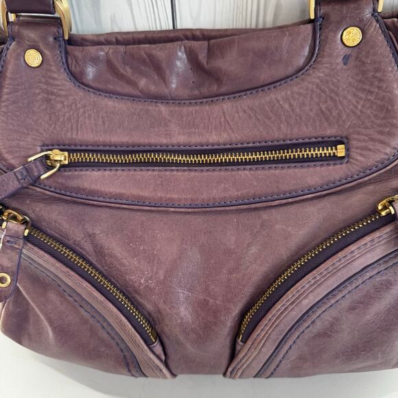 Vintage Y2K Soft Purple Leather Cole Haan Shoulder Purse Zipper Decor - Picture 11 of 11